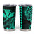 Kakau Polynesian Tribal Hawaiian Turtle Tumbler Cup with Kanaka Maoli Turquoise