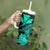 Kakau Polynesian Tribal Hawaiian Turtle Tumbler With Handle with Kanaka Maoli Turquoise