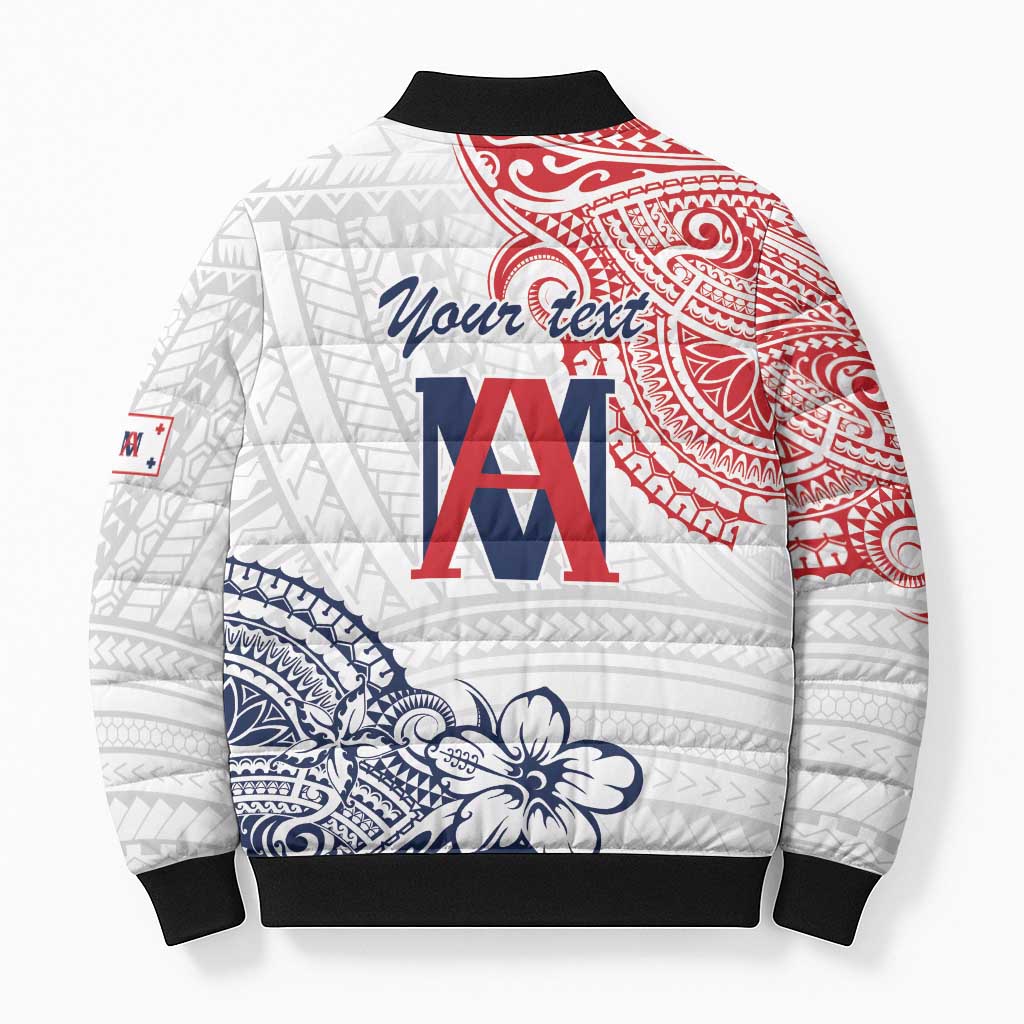 Kingdom of Uvea 1842-1860 Personalized Bomber Puffer Jacket Wallis and Futuna Polynesian Tribal Pattern - Polynesian Pride