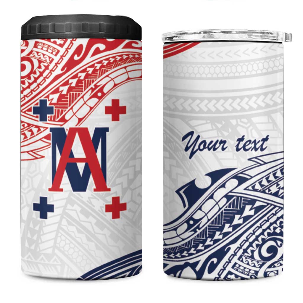 Kingdom of Uvea 1842-1860 Personalized 4 in 1 Can Cooler Tumbler Wallis and Futuna Polynesian Tribal Pattern LT9 One Size: 16 oz White - Polynesian Pride