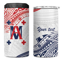 Kingdom of Uvea 1842-1860 Personalized 4 in 1 Can Cooler Tumbler Wallis and Futuna Polynesian Tribal Pattern LT9 One Size: 16 oz White - Polynesian Pride