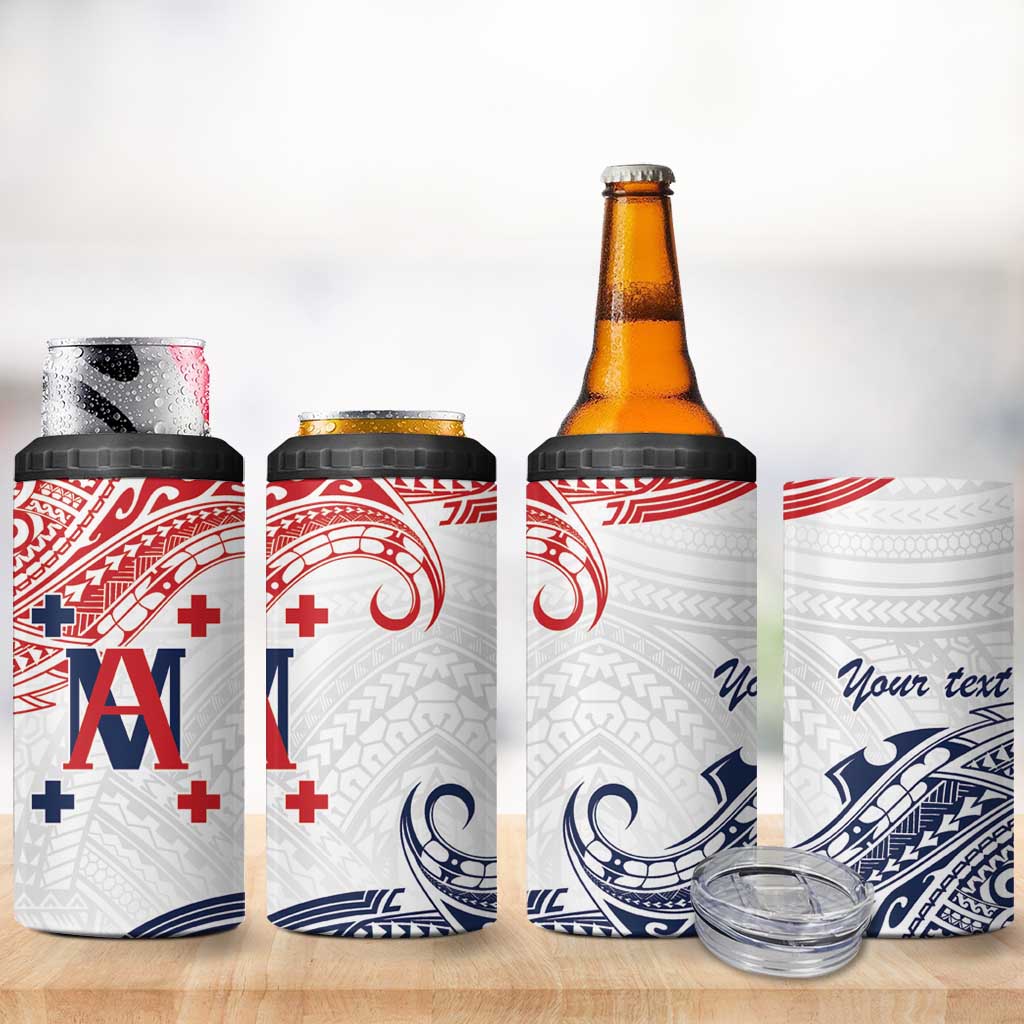 Kingdom of Uvea 1842-1860 Personalized 4 in 1 Can Cooler Tumbler Wallis and Futuna Polynesian Tribal Pattern LT9 - Polynesian Pride