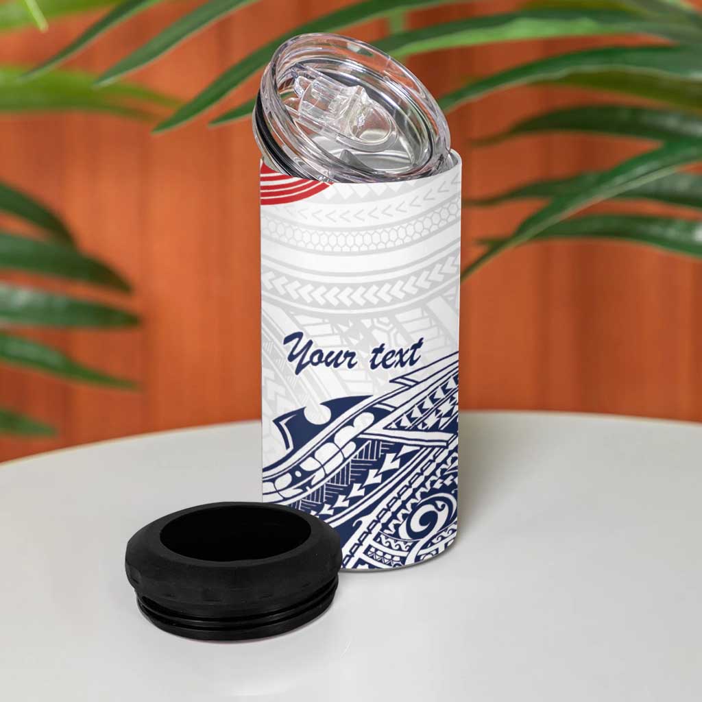 Kingdom of Uvea 1842-1860 Personalized 4 in 1 Can Cooler Tumbler Wallis and Futuna Polynesian Tribal Pattern LT9 - Polynesian Pride