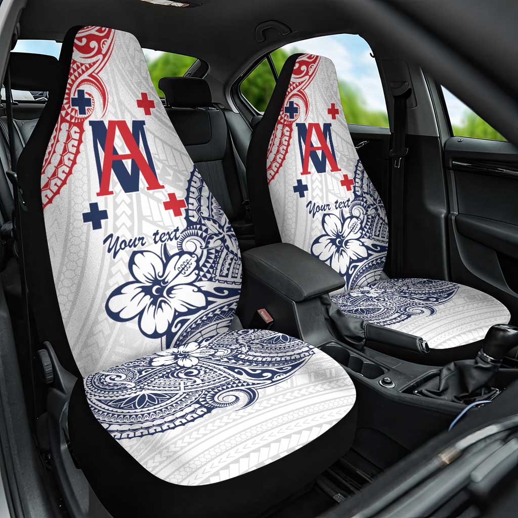 Kingdom of Uvea 1842-1860 Personalized Car Seat Cover Wallis and Futuna Polynesian Tribal Pattern LT9 One Size White - Polynesian Pride