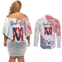 Kingdom of Uvea 1842-1860 Personalized Couples Matching Off Shoulder Short Dress and Long Sleeve Button Shirt Wallis and Futuna Polynesian Tribal Pattern LT9 - Polynesian Pride