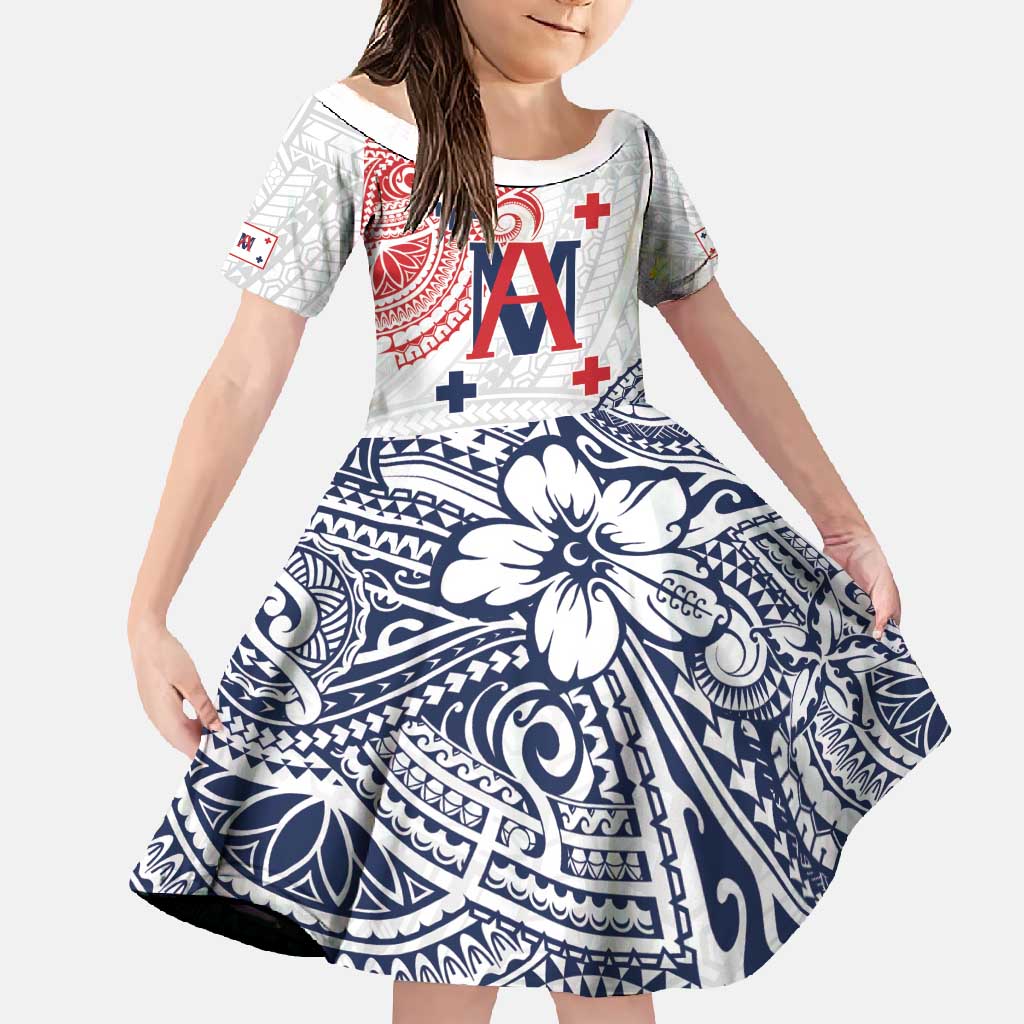 Kingdom of Uvea 1842-1860 Personalized Family Matching Off Shoulder Maxi Dress and Hawaiian Shirt Wallis and Futuna Polynesian Tribal Pattern