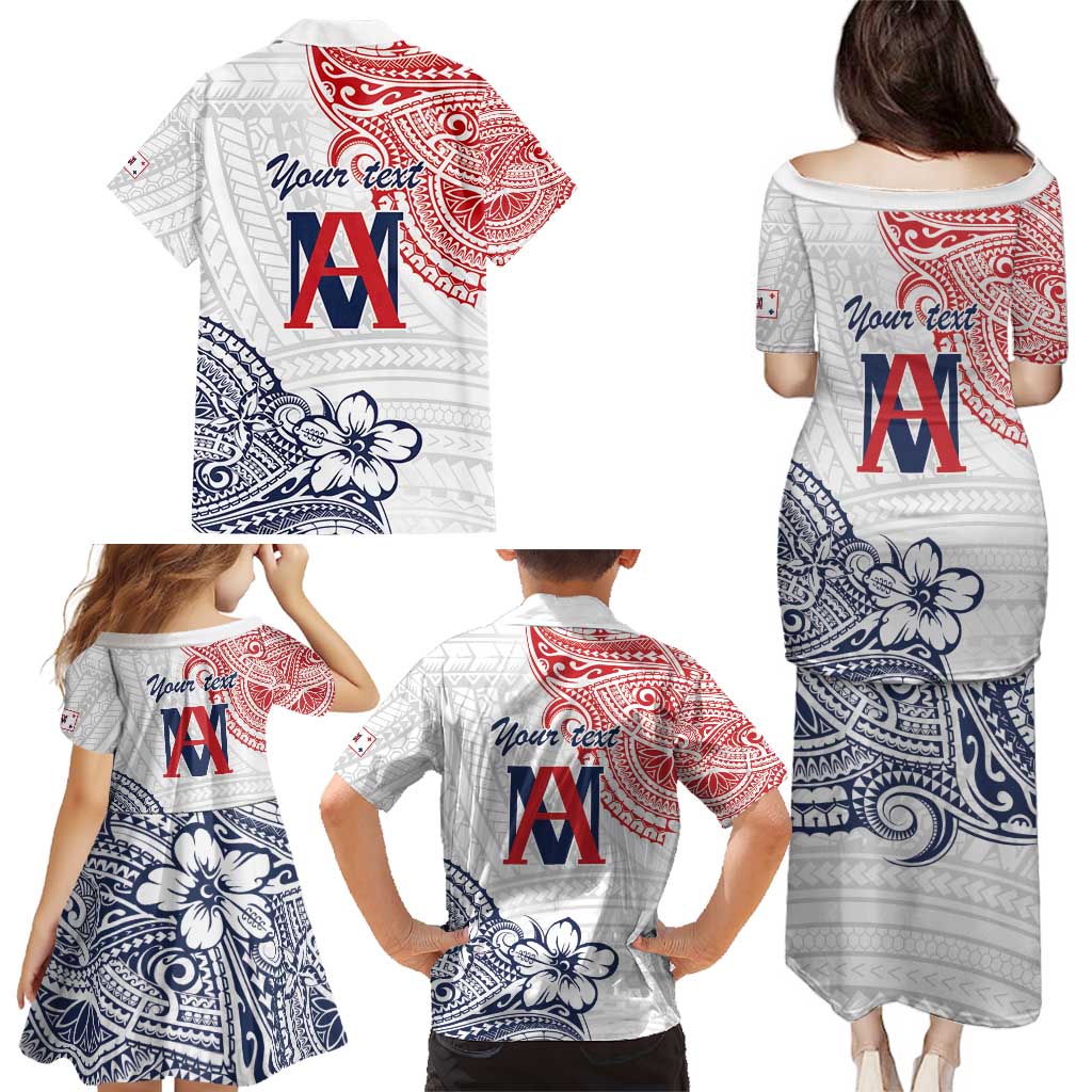 Kingdom of Uvea 1842-1860 Personalized Family Matching Puletasi and Hawaiian Shirt Wallis and Futuna Polynesian Tribal Pattern LT9 - Polynesian Pride
