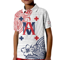 Kingdom of Uvea 1842-1860 Personalized Kid Polo Shirt Wallis and Futuna Polynesian Tribal Pattern LT9 Kid White - Polynesian Pride