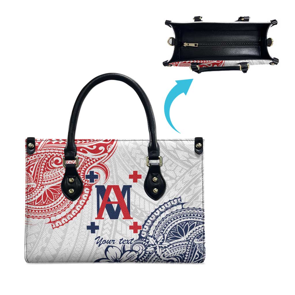 Kingdom of Uvea 1842-1860 Personalized Leather Bag Wallis and Futuna Polynesian Tribal Pattern - Polynesian Pride