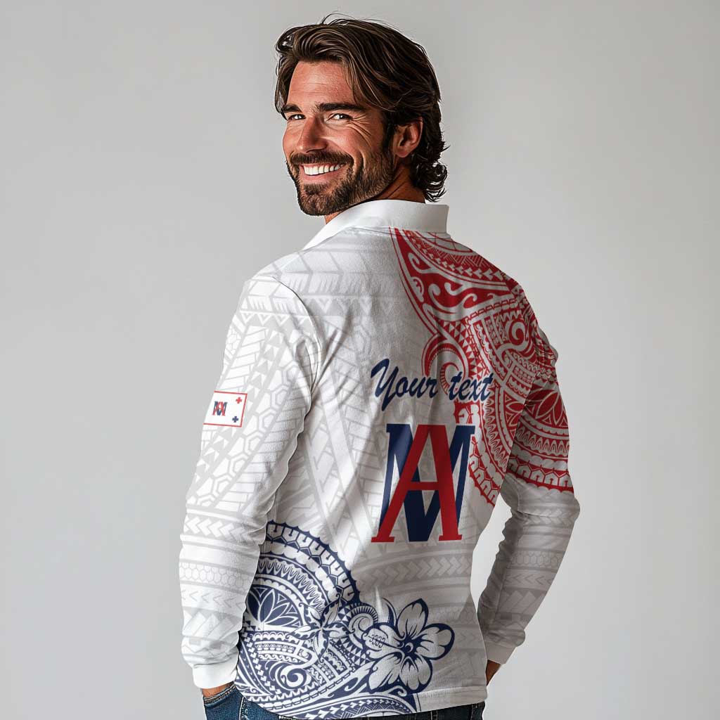 Kingdom of Uvea 1842-1860 Personalized Long Sleeve Polo Shirt Wallis and Futuna Polynesian Tribal Pattern LT9 - Polynesian Pride