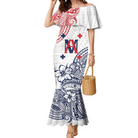 Kingdom of Uvea 1842-1860 Personalized Mermaid Dress Wallis and Futuna Polynesian Tribal Pattern LT9 Women White - Polynesian Pride