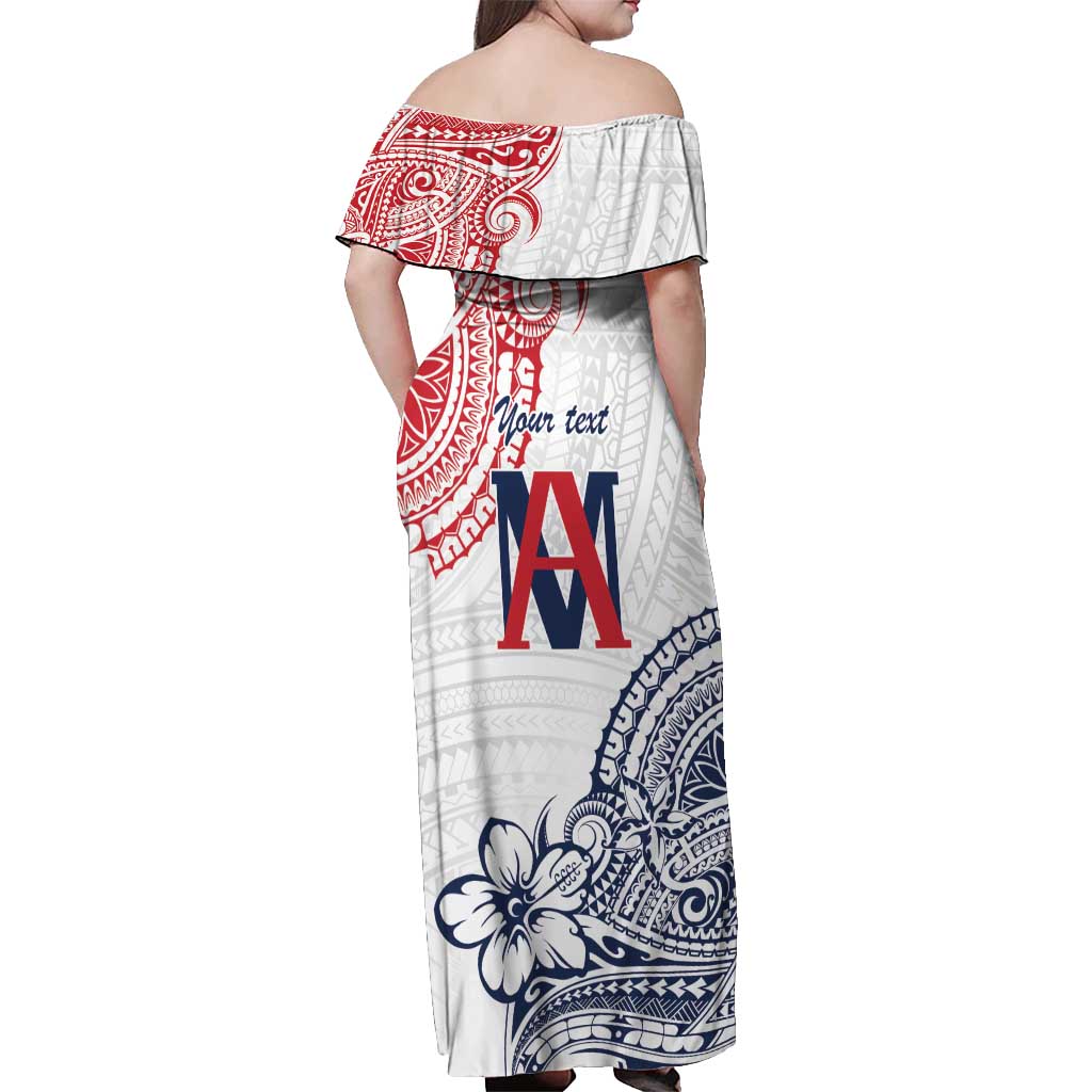 Kingdom of Uvea 1842-1860 Personalized Off Shoulder Maxi Dress Wallis and Futuna Polynesian Tribal Pattern LT9 - Polynesian Pride