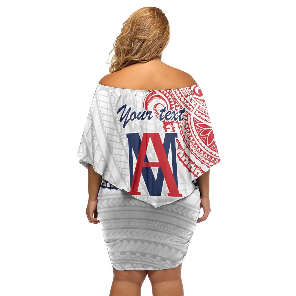 Kingdom of Uvea 1842-1860 Personalized Off Shoulder Short Dress Wallis and Futuna Polynesian Tribal Pattern LT9 - Polynesian Pride