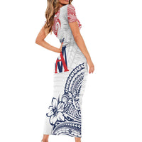 Kingdom of Uvea 1842-1860 Personalized Short Sleeve Bodycon Dress Wallis and Futuna Polynesian Tribal Pattern LT9 - Polynesian Pride