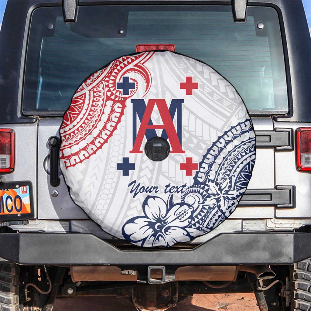 Kingdom of Uvea 1842-1860 Personalized Spare Tire Cover Wallis and Futuna Polynesian Tribal Pattern LT9 White - Polynesian Pride