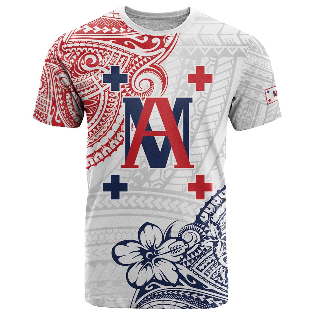 Kingdom of Uvea 1842-1860 Personalized T Shirt Wallis and Futuna Polynesian Tribal Pattern LT9 White - Polynesian Pride