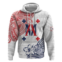 Kingdom of Uvea 1842-1860 Personalized Zip Hoodie Wallis and Futuna Polynesian Tribal Pattern LT9 Zip Hoodie White - Polynesian Pride
