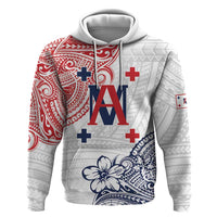 Kingdom of Uvea 1842-1860 Personalized Zip Hoodie Wallis and Futuna Polynesian Tribal Pattern LT9 Pullover Hoodie White - Polynesian Pride