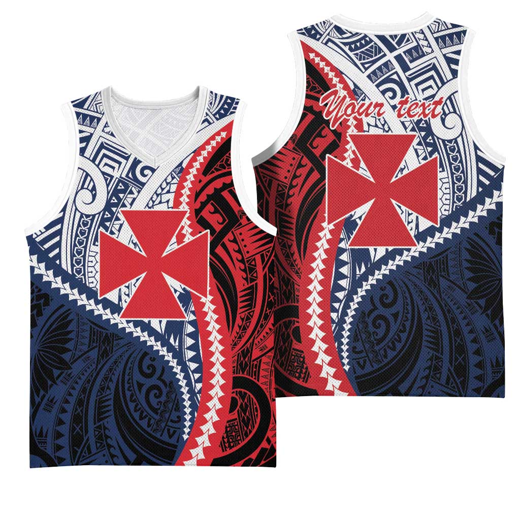 Kingdom of Uvea 1860-1886 Personalized Basketball Jersey Wallis and Futuna Polynesian Tribal Pattern - Polynesian Pride