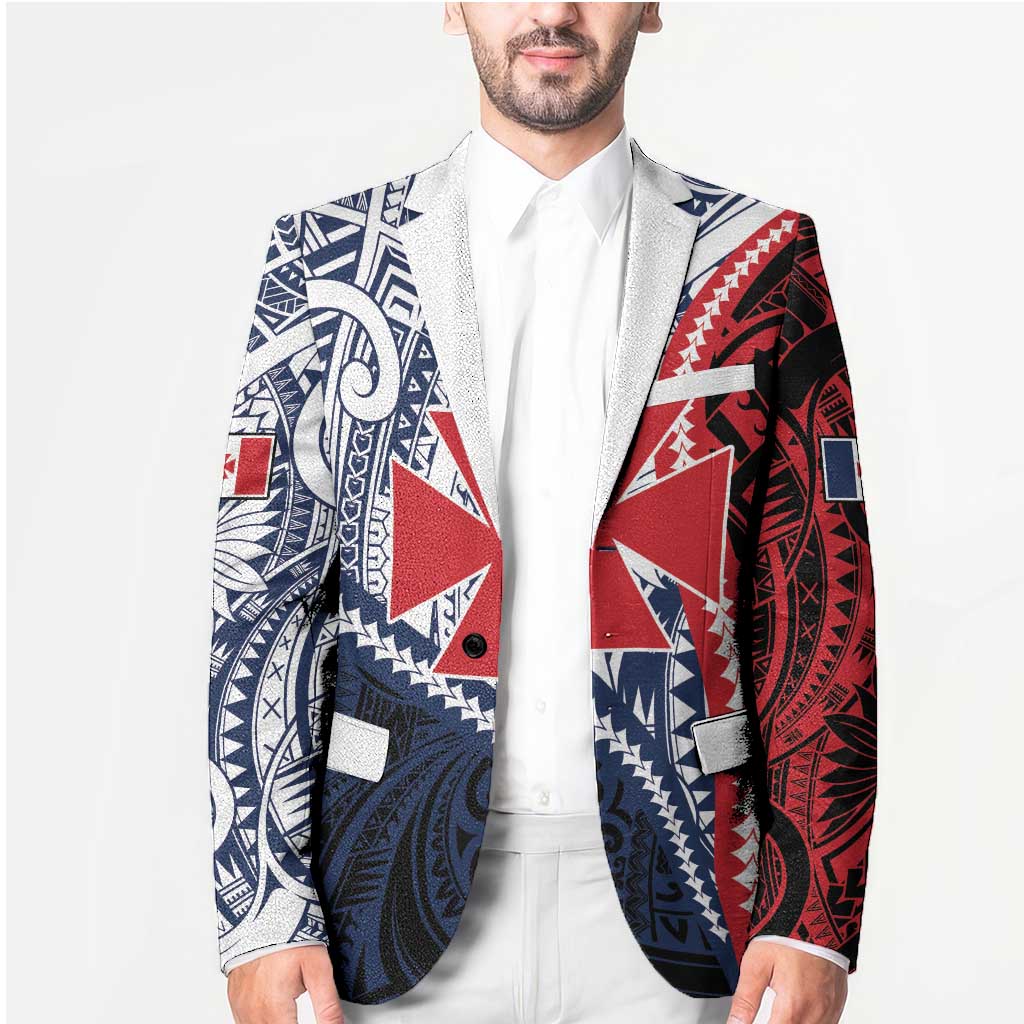 Kingdom of Uvea 1860-1886 Personalized Blazer Wallis and Futuna Polynesian Tribal Pattern - Polynesian Pride