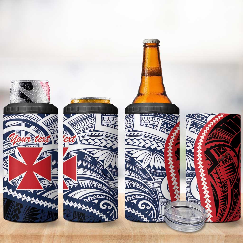 Kingdom of Uvea 1860-1886 Personalized 4 in 1 Can Cooler Tumbler Wallis and Futuna Polynesian Tribal Pattern LT9 - Polynesian Pride