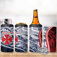 Kingdom of Uvea 1860-1886 Personalized 4 in 1 Can Cooler Tumbler Wallis and Futuna Polynesian Tribal Pattern LT9 - Polynesian Pride