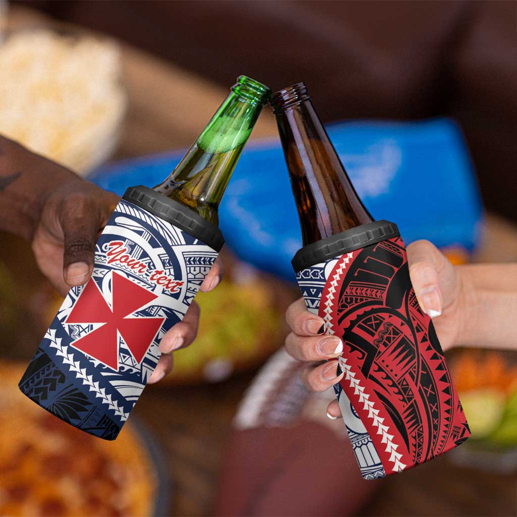 Kingdom of Uvea 1860-1886 Personalized 4 in 1 Can Cooler Tumbler Wallis and Futuna Polynesian Tribal Pattern LT9 - Polynesian Pride