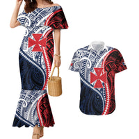 Kingdom of Uvea 1860-1886 Personalized Couples Matching Mermaid Dress and Hawaiian Shirt Wallis and Futuna Polynesian Tribal Pattern