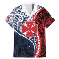 Kingdom of Uvea 1860-1886 Personalized Family Matching Mermaid Dress and Hawaiian Shirt Wallis and Futuna Polynesian Tribal Pattern LT9 Dad's Shirt - Short Sleeve Red - Polynesian Pride