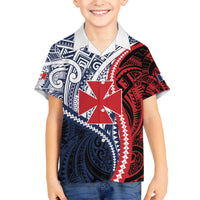 Kingdom of Uvea 1860-1886 Personalized Family Matching Off The Shoulder Long Sleeve Dress and Hawaiian Shirt Wallis and Futuna Polynesian Tribal Pattern