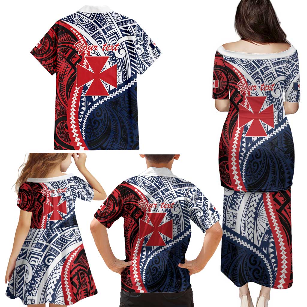Kingdom of Uvea 1860-1886 Personalized Family Matching Puletasi and Hawaiian Shirt Wallis and Futuna Polynesian Tribal Pattern LT9 - Polynesian Pride