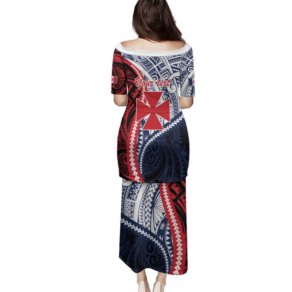 Kingdom of Uvea 1860-1886 Personalized Family Matching Puletasi and Hawaiian Shirt Wallis and Futuna Polynesian Tribal Pattern LT9 - Polynesian Pride