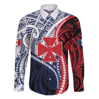 Kingdom of Uvea 1860-1886 Personalized Family Matching Summer Maxi Dress and Hawaiian Shirt Wallis and Futuna Polynesian Tribal Pattern LT9 Dad's Shirt - Long Sleeve Red - Polynesian Pride