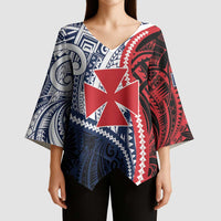 Kingdom of Uvea 1860-1886 Personalized Kimono Sleeve Blouse Wallis and Futuna Polynesian Tribal Pattern - Polynesian Pride