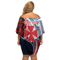 Kingdom of Uvea 1860-1886 Personalized Off Shoulder Short Dress Wallis and Futuna Polynesian Tribal Pattern LT9 - Polynesian Pride