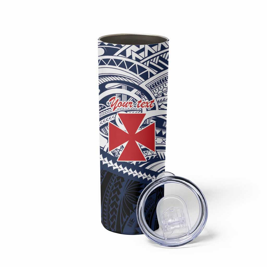 Kingdom of Uvea 1860-1886 Personalized Skinny Tumbler Wallis and Futuna Polynesian Tribal Pattern LT9 - Polynesian Pride