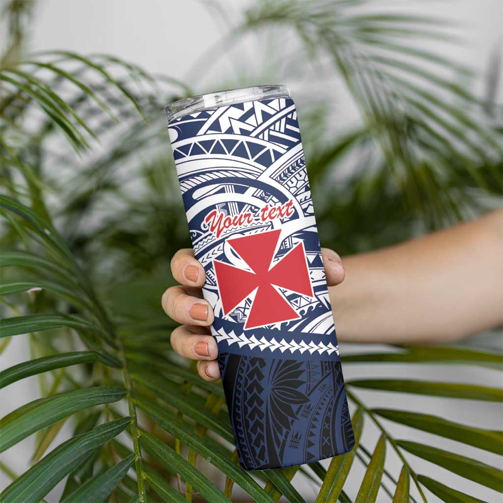 Kingdom of Uvea 1860-1886 Personalized Skinny Tumbler Wallis and Futuna Polynesian Tribal Pattern LT9 - Polynesian Pride