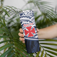 Kingdom of Uvea 1860-1886 Personalized Skinny Tumbler Wallis and Futuna Polynesian Tribal Pattern LT9 - Polynesian Pride
