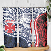Kingdom of Uvea 1860-1886 Personalized Skinny Tumbler Wallis and Futuna Polynesian Tribal Pattern LT9 - Polynesian Pride
