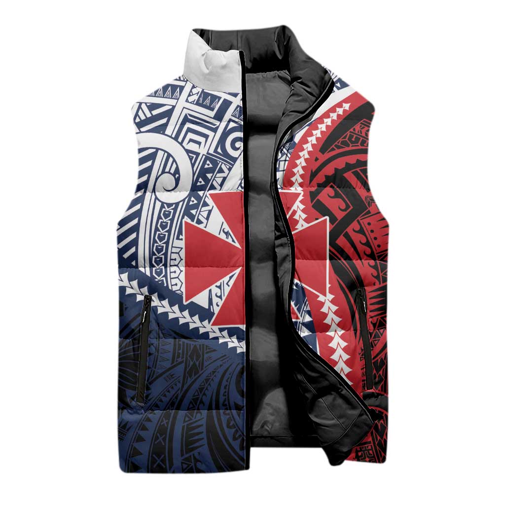 Kingdom of Uvea 1860-1886 Personalized Sleeveless Puffer Jacket Wallis and Futuna Polynesian Tribal Pattern - Polynesian Pride