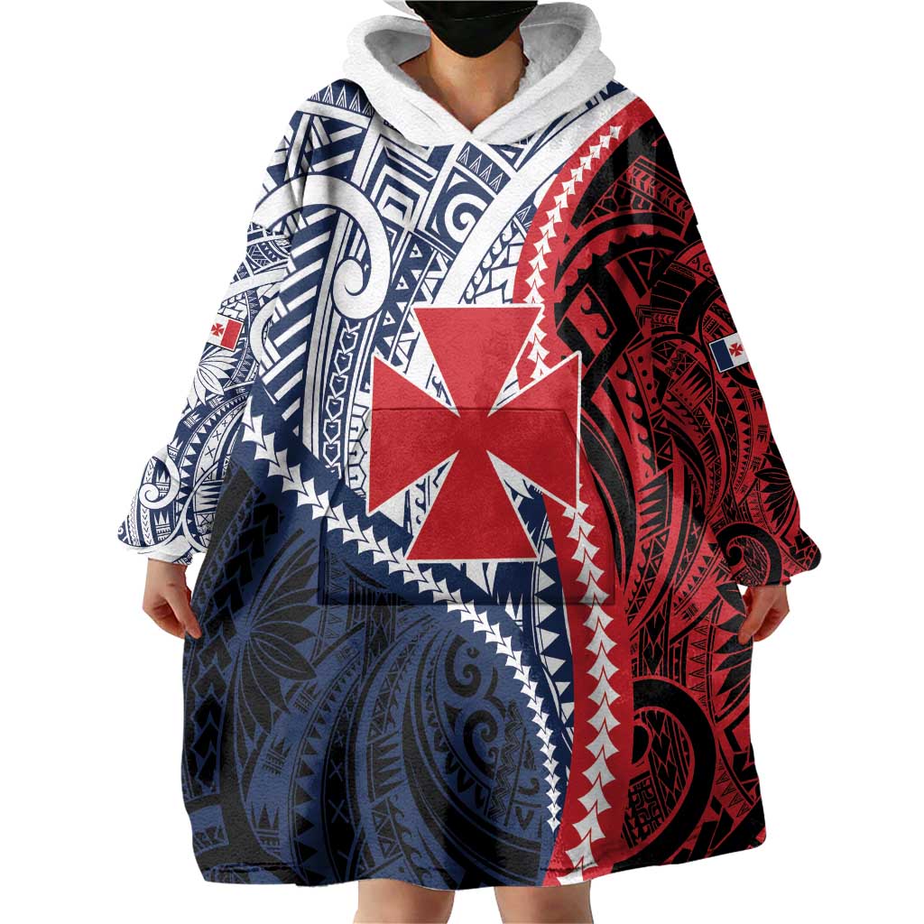 Kingdom of Uvea 1860-1886 Personalized Wearable Blanket Hoodie Wallis and Futuna Polynesian Tribal Pattern LT9 - Polynesian Pride