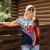 Kingdom of Uvea 1860-1886 Personalized Women Polo Shirt Wallis and Futuna Polynesian Tribal Pattern LT9 - Polynesian Pride