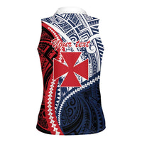 Kingdom of Uvea 1860-1886 Personalized Women Sleeveless Polo Shirt Wallis and Futuna Polynesian Tribal Pattern LT9 - Polynesian Pride