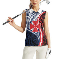 Kingdom of Uvea 1860-1886 Personalized Women Sleeveless Polo Shirt Wallis and Futuna Polynesian Tribal Pattern LT9 - Polynesian Pride