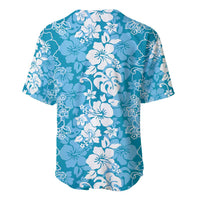 Hawaiian Lei Day Baseball Jersey Blue Hibiscus Flowers Lei Art LT9 - Polynesian Pride