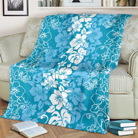 Hawaiian Lei Day Blanket Blue Hibiscus Flowers Lei Art LT9 - Polynesian Pride