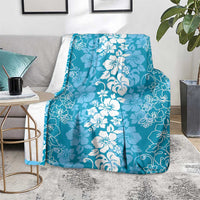 Hawaiian Lei Day Blanket Blue Hibiscus Flowers Lei Art LT9 - Polynesian Pride