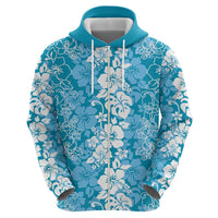 Hawaiian Lei Day Hoodie Blue Hibiscus Flowers Lei Art