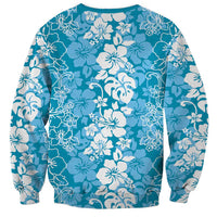 Hawaiian Lei Day Sweatshirt Blue Hibiscus Flowers Lei Art LT9 - Polynesian Pride
