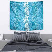 Hawaiian Lei Day Tapestry Blue Hibiscus Flowers Lei Art LT9 - Polynesian Pride